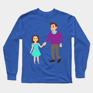 Father and Daughter Walking Long Sleeve T-Shirt